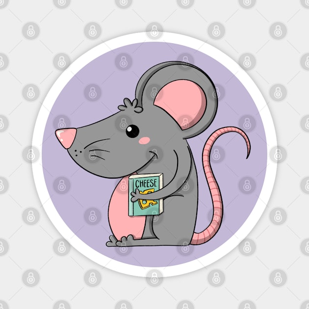 The Mouse and His Book Magnet by Nightly Crafter